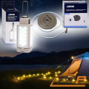 Mesqool Solar Camping Laterne, Tragbare Ultrahelle LED-Taschenlampe 30-35H, Grau