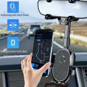Handyhalterung Rückspiegel KFZ Halter 360° drehbar Handy Smartphone Universal