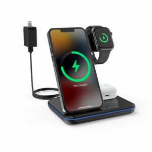 Kabellose Ladestation für iPhone, Apple Watch & AirPods - 3-in-1-Ladegerät