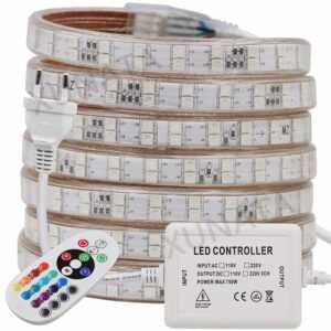 LED Stripe RGB Leiste Streifen 5050 Band Leuchte Wasserdicht Lichterkette 240V