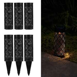6 x Paulmann LED Solarspieß Sunshine Purity Schwarz extra warmweiß Dekolicht