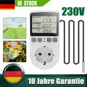 Steckdosenthermostat Temperaturregler 230V mit Fühler Digital Temperaturschalter