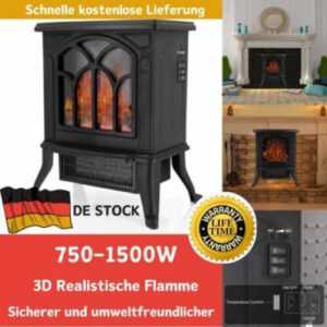 Elektrokamin Elektrischer Kamin Kaminofen Feuereffekt Heizung Heizer 1500W DHL