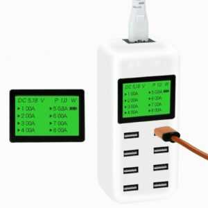 8 Fach USB Schnellladestation Hub Mehrfach LCD Multi USB Port Ladegerät Adapter