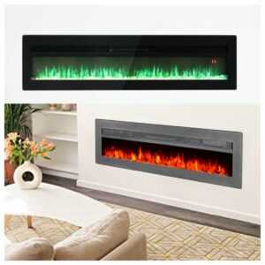 1800W Flammeneffekt mit Fernbedienung Kamin Elektrokamin 50,60 Inch Wandkamin