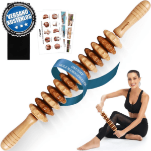 Massageroller mit Griff Massage Holz anti Cellulite Massagegerät Maderotherapie