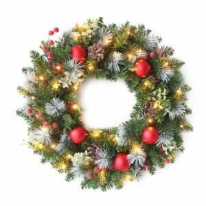 Türkranz Weihnachten LED Deko Adventskranz Weihnachtskranz Tür Lichterkranz