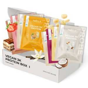 Proteinpulver Proben - 3K Probenbox mit 8 Sorten je 30g - vegan & hochdosiert