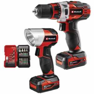 Einhell Akkuschrauber Set TE-CD 12/1 Li +LED Lampe & Bitset NEU 2x Akku 2AH