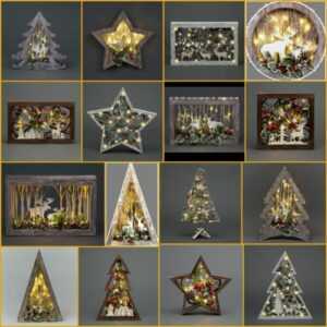 Weihnachten Holzrahmen Vorbeleuchtet Tischplatte Mittelstück B/O Fenster Weihnachten Wohnkultur