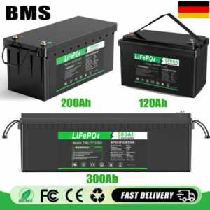 1/2x 200Ah 300Ah 12V LiFePO4 Lithium Solarbatterie Akku Wohnmobil Solaranlage DE