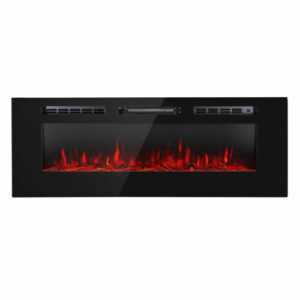 Elektrischer Wandkamin Kamin Ofen 1800 W schwarz Elektrokamin Wand Fernbedienung