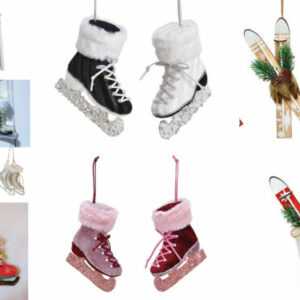 Schlittschuhe Ski Schlitten Deko Weihnachtsdeko Christbaumschmuck Fensterdeko
