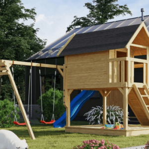 Stelzenhaus mit Rutsche FIDEL Spielturm Spielhaus mit Doppelschaukel +AKTION+
