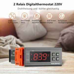 Digital LED Temperaturregler Thermostat Control Temperatur regler 220V Heat Cool