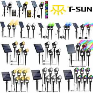 1/2/4er RGB LED Solarstrahler Solarleuchte Solarlampe Gartenstrahler Spot Light