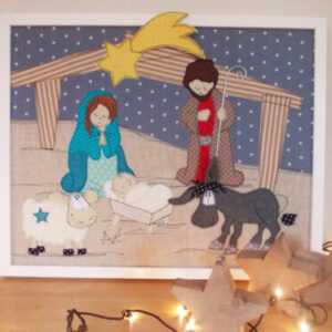 Weihnachtskrippe,BILD mit Weihnachtskrippe,Krippe,Weihnachtsdeko,Wandbild