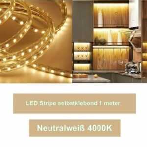 LED Streifen LED Stripe 12V Neutralweiß 4000K 9,6W IP65 120LED/m 1meter #R7-D8