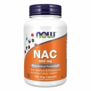 NOW NAC N-Acetyl Cysteine 600 mg Nahrungsergänzungsmittel - 250 Kapseln