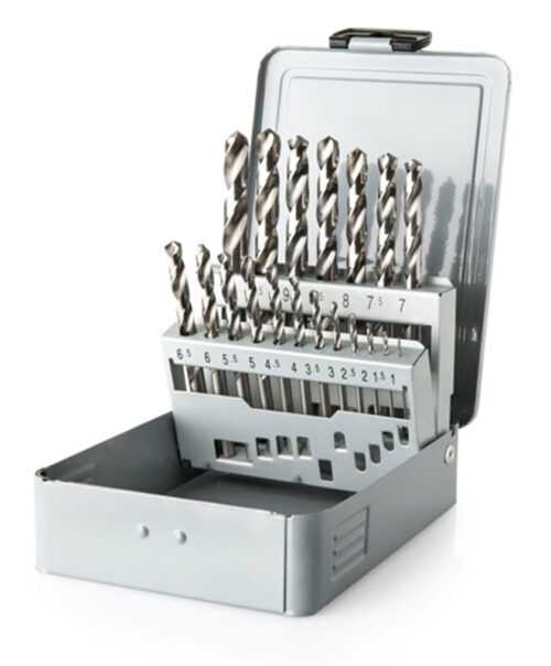 Metallbohrer-Satz HSS-G 1-10 mm 19 tlg. Spiralbohrer DIN338 in Metall Kassette
