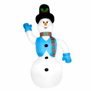 XXL 350 cm Schneemann LED beleuchtete Weihnachtsdeko selbst aufblasend B-Ware