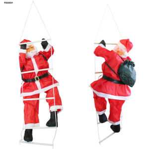 Weihnachtsmann auf Leiter 90cm Weihnachts Deko Weihnachten Figur Nikolaus Santa