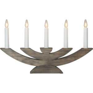 STAR Fenster Deko Weihnacht Kerzen Halter Leuchter "Navida" 5-flg E10 Holz braun