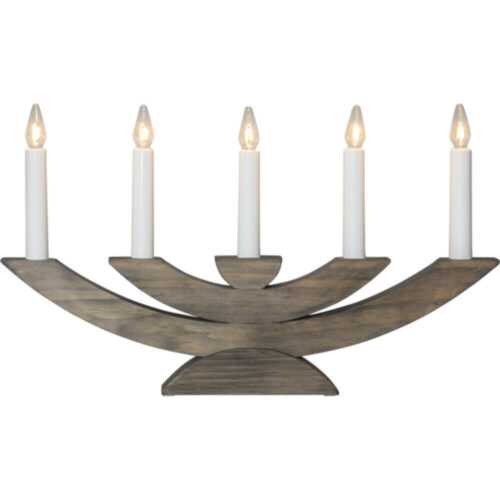 STAR Fenster Deko Weihnacht Kerzen Halter Leuchter "Navida" 5-flg E10 Holz braun