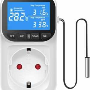 Temperaturregler Steckdose 230V mit Fühler Digital Thermostat Temperaturschalter