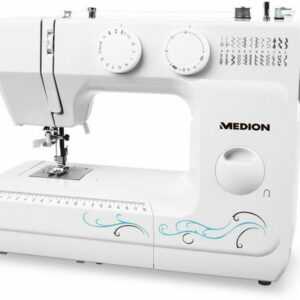 Nähmaschine Weiß Freiarm LED-Nählicht Einfädelautomatik 60W - MEDION MD 18205