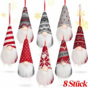 8 Stück Weihnachten Deko Wichtel Figuren Weihnachtswichtel Santa Dolls Geschenk