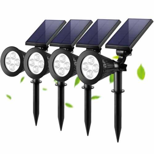 Solar Gartenstrahler mit erdspieß LED Strahler Akku Solarleuchte Außen Dohyrlmlf