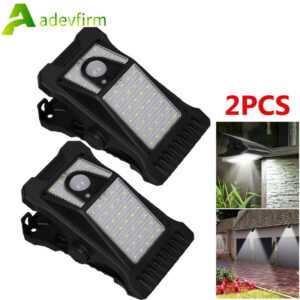 2x LED Solarlampe Clip On Solarleuchten Zaunleuchte Klemmlampe Wandlampen Garten