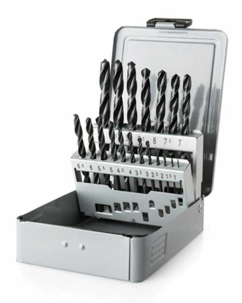 Metallbohrer Satz HSS R Spiralbohrer 1-10 mm 19 tlg DIN338 in Metall Kassette