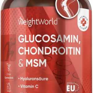 Glucosamin Chondroitin MSM 1560mg - 180 Kapseln mit Vitamin C, Kurkuma &