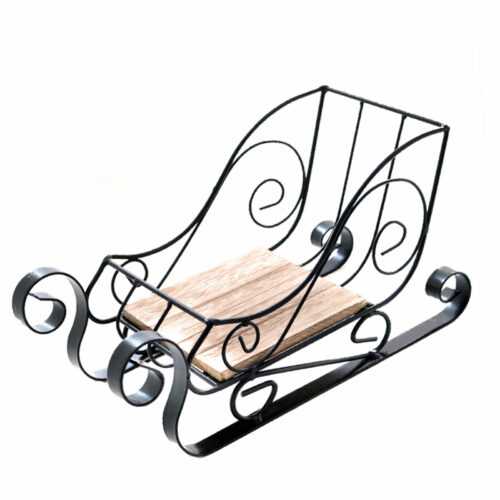 Metall Schlitten Nostalgie Stil schwarz 28x15cm Weihnachtsdeko Winterdeko Winter