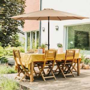 Sonnenschirm Marktschirm Gartenschirm Terrassenschirm mit Kurbel 3 M Taupe