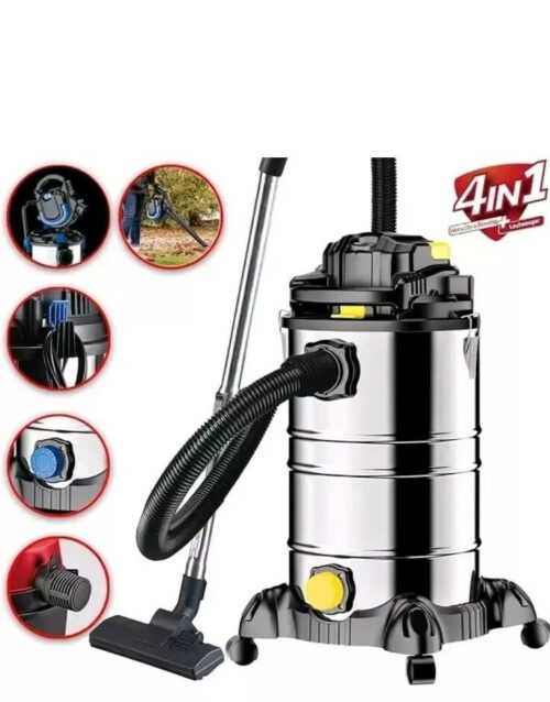 DMS Industriestaubsauger 4in1 Nass und Trockensauger Laubsauger 2000W Edelstahl