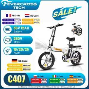 EVERCROSS TECH EK5 E-Bike, 250W E-Bike für Erwachsene, 20-45Km Faltbares E-Bike