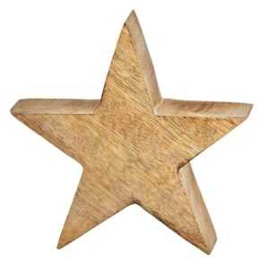 Weihnachtsstern aus Holz Weihnachtsdeko 14cm Stern Mangoholz Deko selbststehend