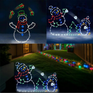Weihnachten Schneemann Pfahl Beleuchtet LED Garten Outdoor Weihnachtsdekoration