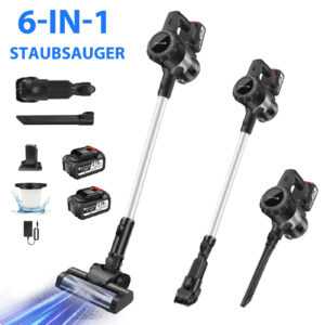 6IN1 Akku Staubsauger 6000W beutellos kabellos Bodenstaubsauger Handstaubsauger