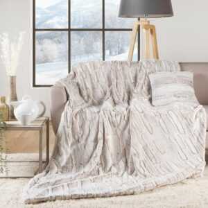 Kuscheldecke Felloptik 125x150 Tagesdecke Felldecke Fellimitat