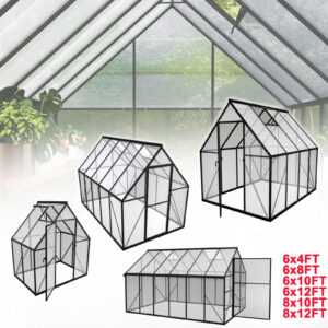 Gewächshaus Treibhaus Aluminium mit Dachfenster Pflanzenhaus Garten Tomatenhaus