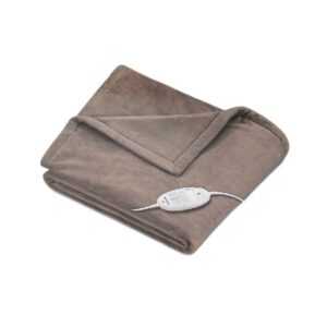Beurer HD 75 Heizdecke, kuschelige Wärmedecke taupe, 180 x 130 cm