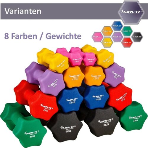 Movit® Kurzhantel Set Neoprenhantel Hantel Set Gymnastik Aerobic Fitness 2er Set