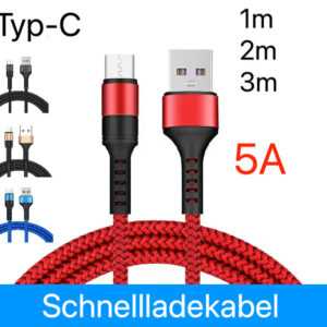 Schnellladekabel USB Typ C Datenkabel für Samsung Huawei Xiaomi Handy Ladekabel
