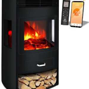 KESSER® Prio Elektrokamin mit Heizung Heizlüfter Fernbedienung WiFi App 950/1900