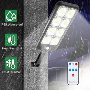 500W LED Solarleuchte mit Bewegungsmelder Außen GartenStrahler Solarlampen  NEU