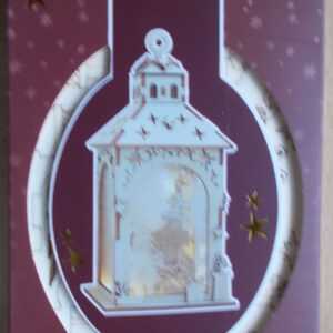 Holz Bausatz, Laterne, "Santa`s Sleigh", ca.15cm hoch, LED-Lampe, Batteriebetr.